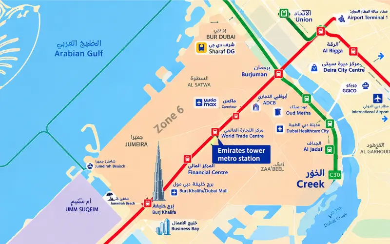 Emirates Towers Metro Station Map and Navigation